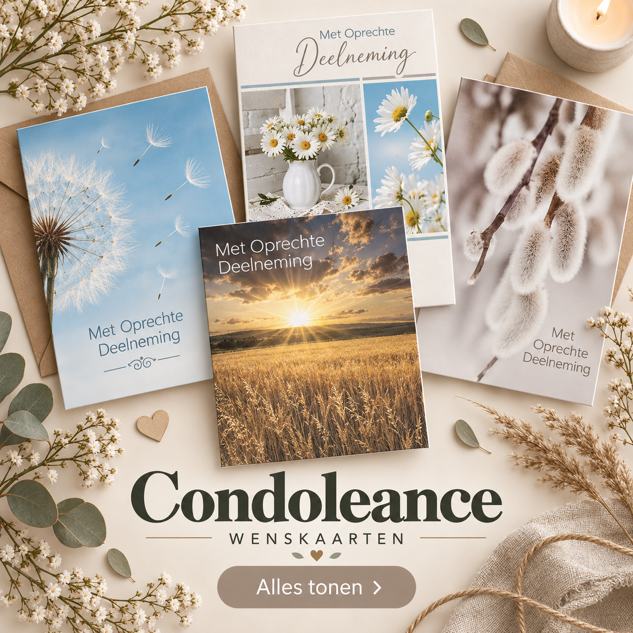 Condoleancekaarten en rouwkaarten