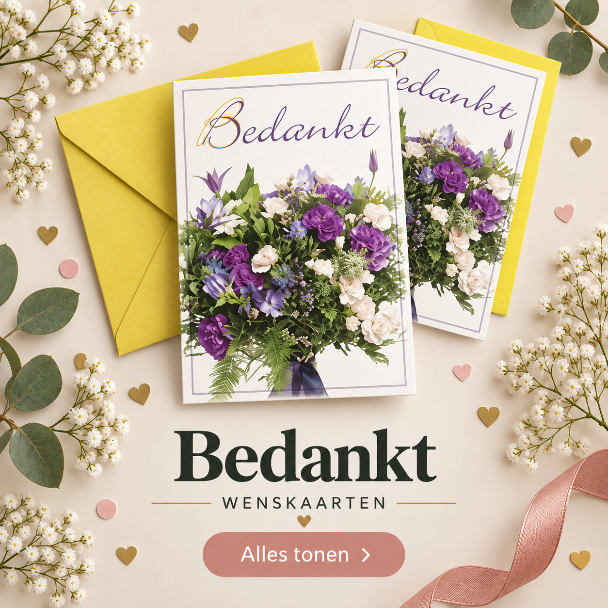 Bedankkaarten en bedankt kaartjes