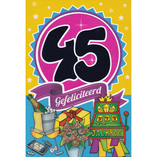 MGP Cards Verjaardagskaart 45 jaar – Gefeliciteerd