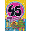 MGP Cards Verjaardagskaart 45 jaar met feestelijke illustraties en jackpot