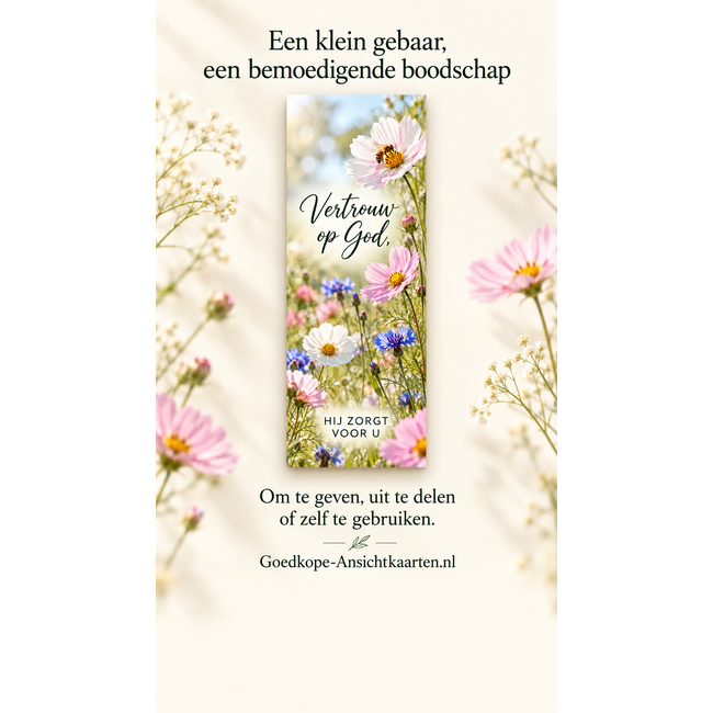 TSS-Nijkerk Boekenlegger Vertrouw op God – bloemen en bij