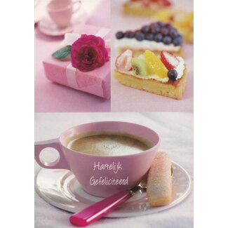 Marant Cards Hartelijk Gefeliciteerd - Koffie met gebak