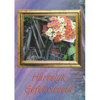 Marant Cards Hartelijk Gefeliciteerd - Fiets met Bloemen