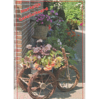 Marant Cards Hartelijk Gefeliciteerd - Rieten fietsje