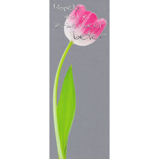 The Original Poster Company Beterschapskaart tulp met zilveren letters