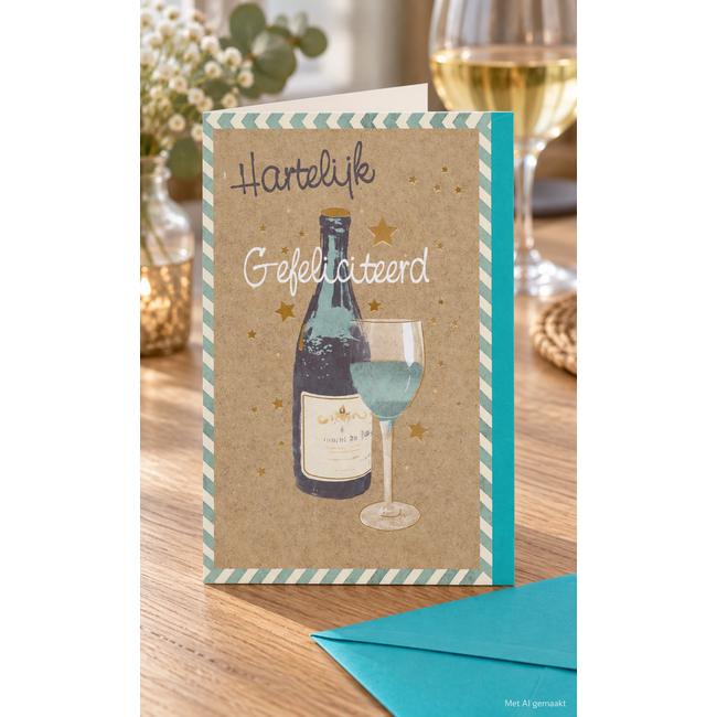 Marant Cards Hartelijk gefeliciteerd  - Wijntje