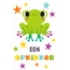 Belgian  Greetings Beterschapskaart Een opkikker met groene kikker en kleurrijke sterren