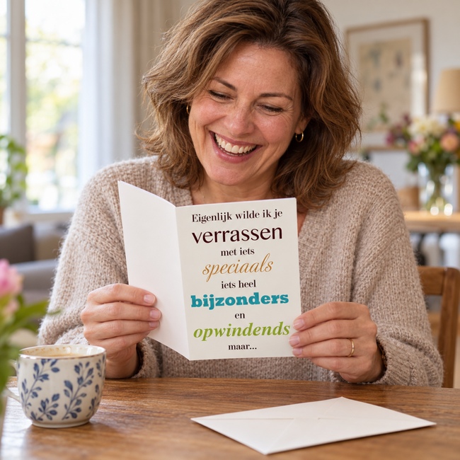 Grappige verjaardagskaart – Eigenlijk wilde ik je verrassen
