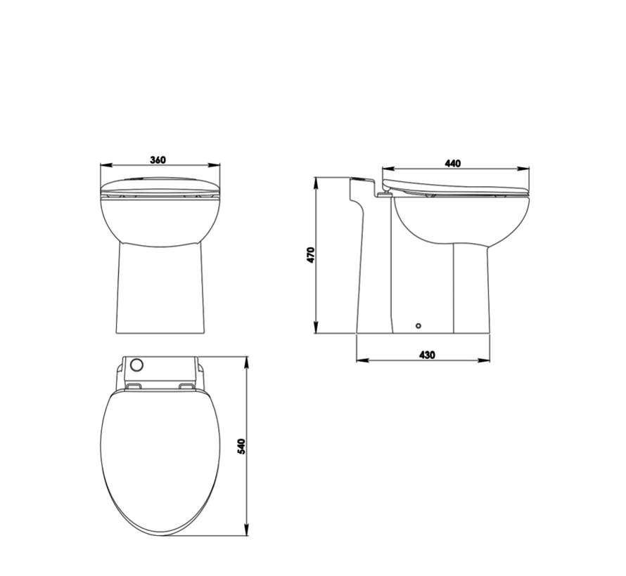 WC broyeur Sani-Start dual flush