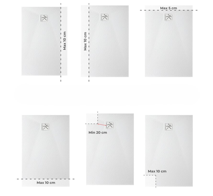 Florida receveur SMC 140x90 cm - Blanc