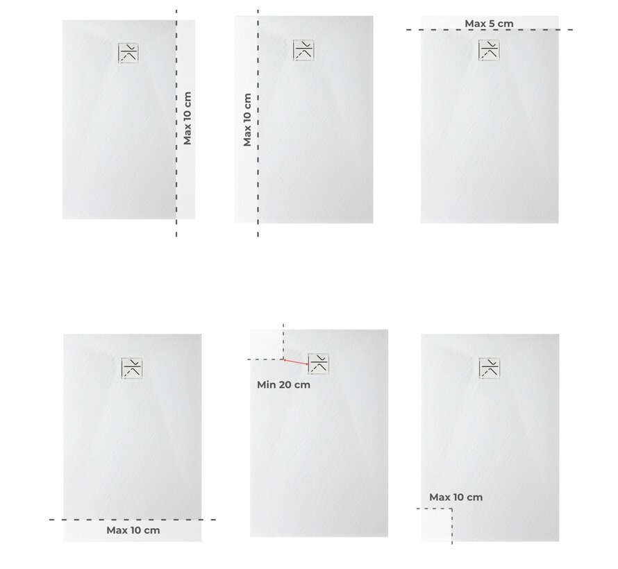 Florida douchebak SMC 120x90 cm - Wit