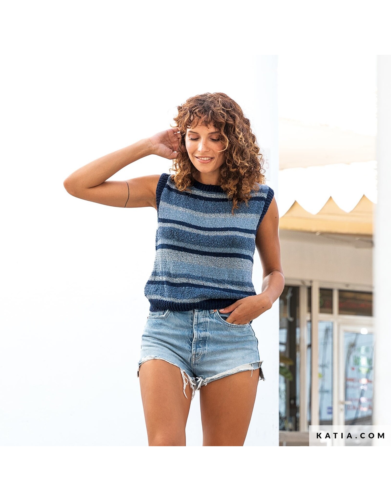 Katia Pakket Zomertop in Blue Jeans