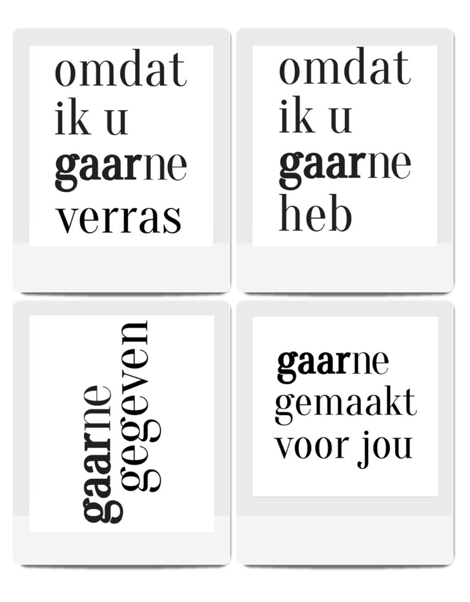 Set wenskaarten Gaarne