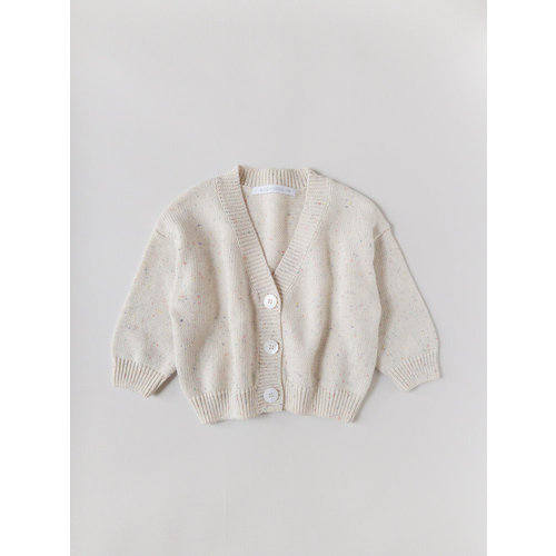 Kids of April Rainbow Speckle Cardigan - Natural Kids of April Rainbow Speckle Cardigan - Natural