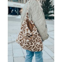 Teddy leopard mom bag - ecru