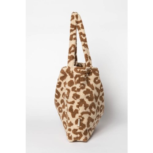 Studio Noos Chunky teddy leopard mom bag - ecru