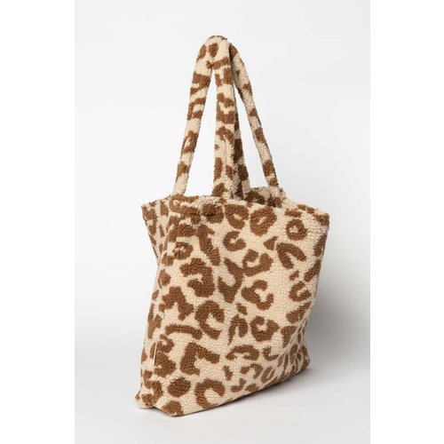 Studio Noos Chunky teddy leopard mom bag - ecru