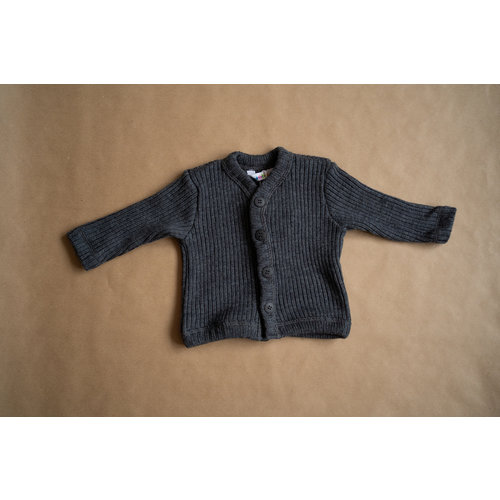 Joha Joha - wool cardigan rib - dark grey