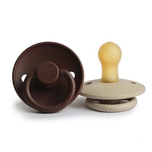 FRIGG FRIGG Classic 2-pack speentjes - Milk chocolate/Sandstone