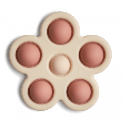 Mushie Mushie- Press Toy Flower - Rose / Blush / Shifting sand Mushie Mushie- Press Toy Flower - Rose / Blush / Shifting sand