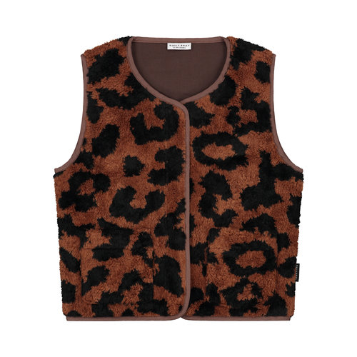 Daily Brat Daily Brat - Fluffy teddy leopard vest