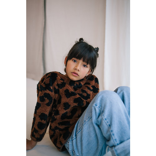 Daily Brat Daily Brat - Fluffy teddy leopard sweater