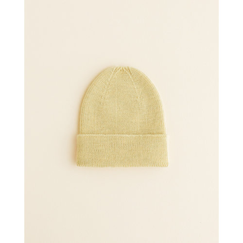 Hvid Hvid - Beanie Fonzie newborn - Light yellow