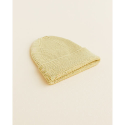 Hvid Hvid - Beanie Fonzie newborn - Light yellow