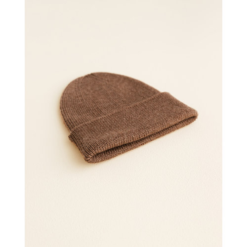 Hvid Hvid - Beanie Fonzie newborn - Mocha