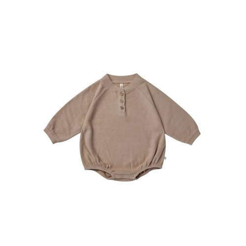 Rylee and Cru Rylee and Cru - Henley bubble romper - Putty Rylee and Cru Rylee and Cru - Henley bubble romper - Putty