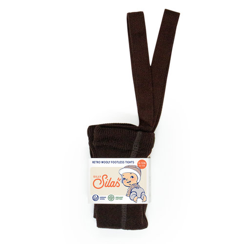 Silly Silas Silly Silas - Wooly footless wool tights - Espresso Brown Silly Silas Silly Silas - Wooly footless wool tights - Espresso Brown