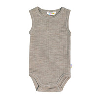 Joha - Romper rib 100% wol zonder mouwen - sesam