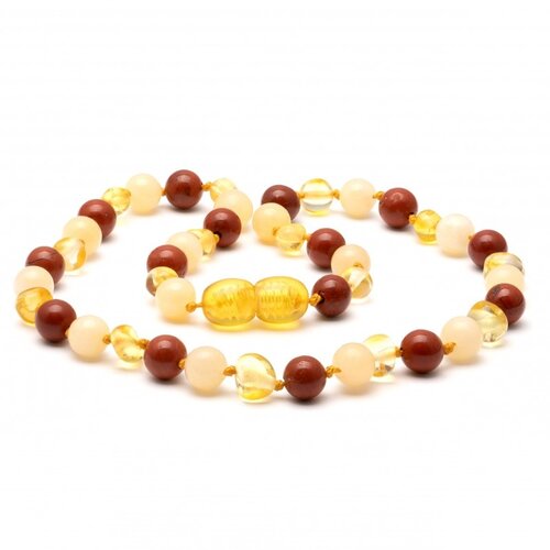 Barnsteen Barnsteen ketting lemon - red jasper - jade Barnsteen Barnsteen ketting lemon - red jasper - jade
