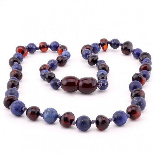 Barnsteen Barnsteen ketting amber cognac - amethist Barnsteen Barnsteen ketting amber cognac - amethist