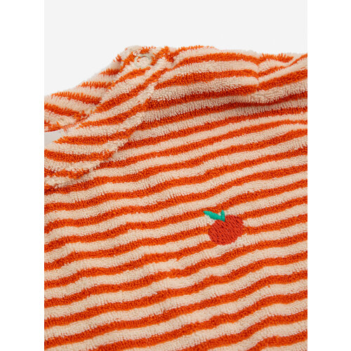 BOBO CHOSES Bobo choses - Baby orange stripes terry t-shirt