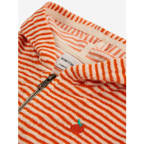 BOBO CHOSES Bobo choses - Baby Orange Stripes terry zipped hoodie