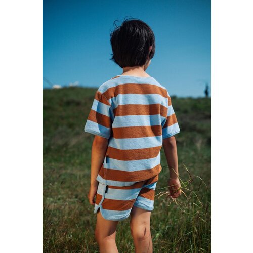 Daily Brat Daily Brat - Striped towel t-shirt serenity blue