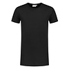 T-shirt slim fit - extra lang, ronde hals Zwart