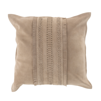 Dulaire Sierkussen Beige Kunstleer Bohemien 45x45 cm - incl. vulling