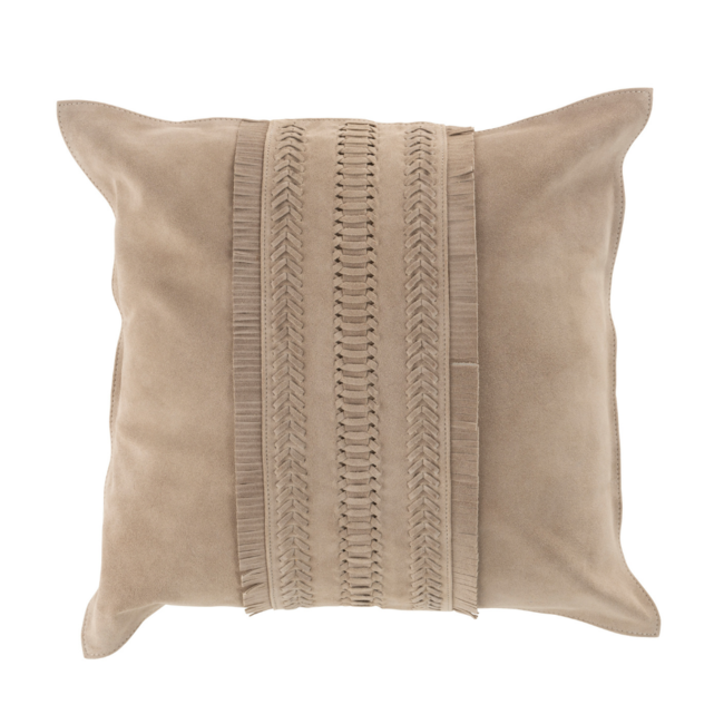 Sierkussen Beige Kunstleer Bohemien 45x45 cm - incl. vulling