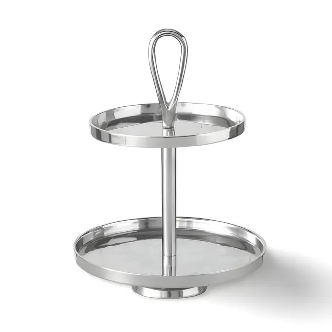 Etagere Zilver Modern 2 laags 36 cm