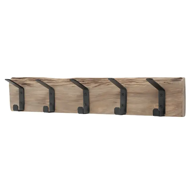 Wandkapstok Hout Modern 5 haken