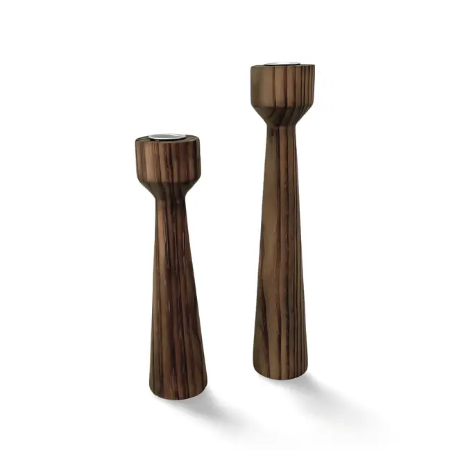 Houten Kandelaar Scandinavisch set van 2