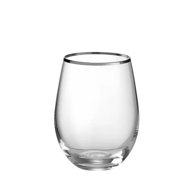 Luxe Bol Drinkglas Zilver set van 4