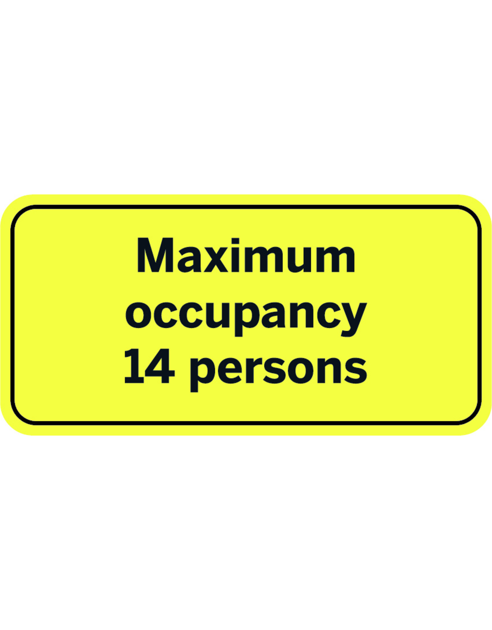 Sticker: maximum occupancy persons