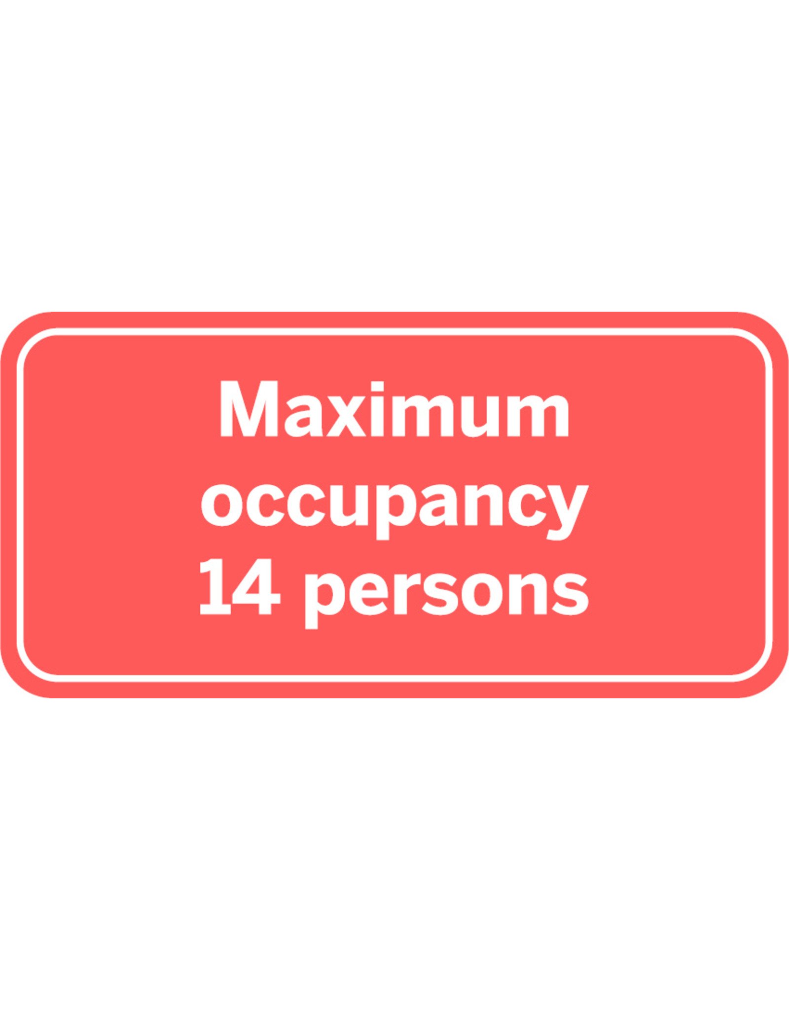 Sticker: maximum occupancy persons