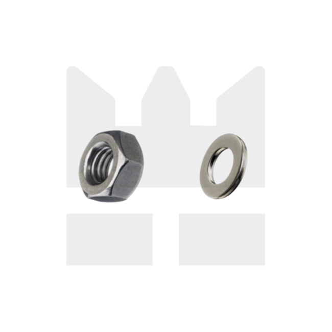 AS300 - Zeskantmoer DIN 934 RVS + Sluitring DIN 125 RVS