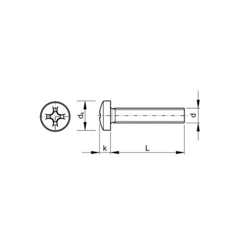 KING Microschroeven Bolcilinderkop schroef DIN 7985 - RVS - Kruiskop - M 1,6 x 5 - 50 stuks