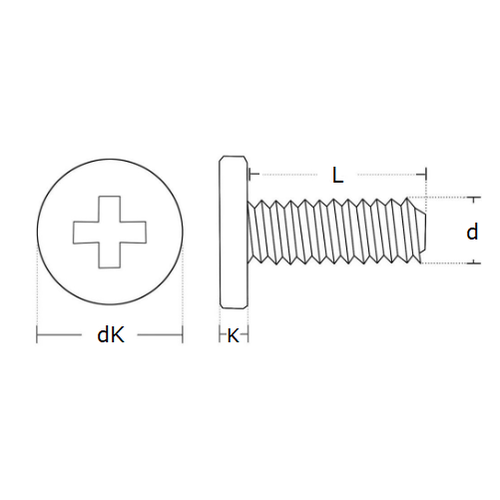 KING Microschroeven Platkopschroef - M1,4 x 4 - Kruiskop - RVS - 50 stuks