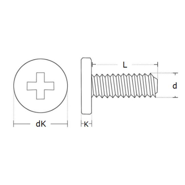 Platkopschroef - M3 x 6 - Kruiskop - RVS - 50 stuks